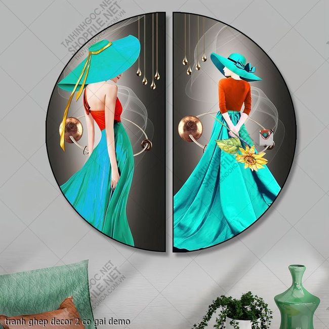 tranh ghep decor 2 co gai
